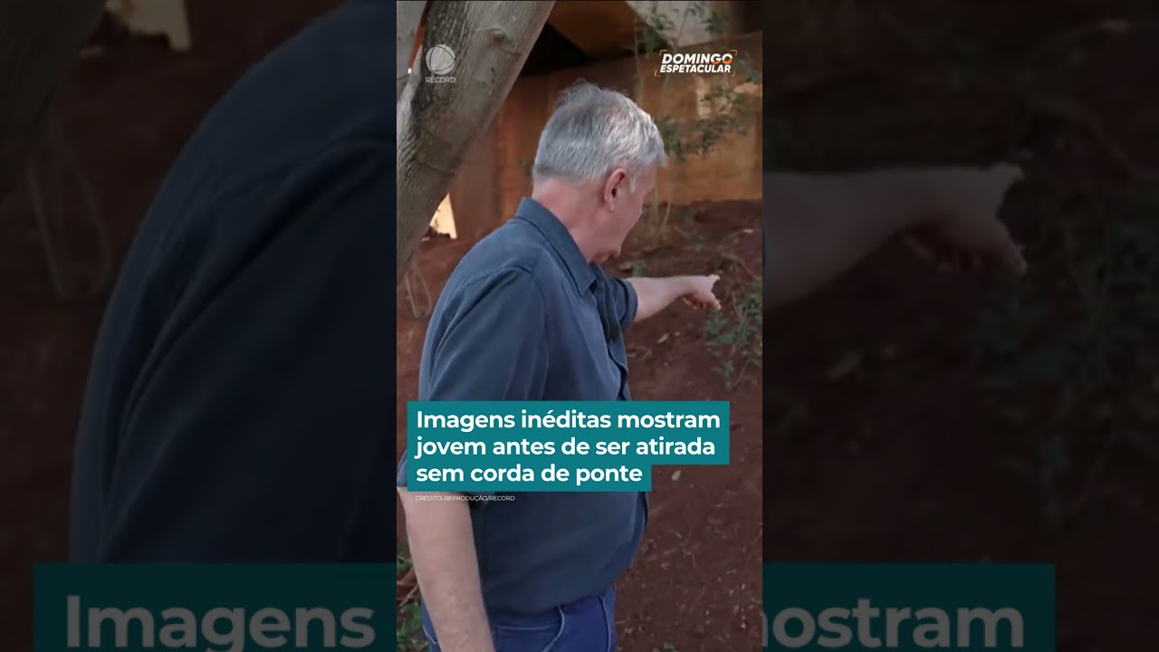 Imagens inéditas mostram jovem antes de ser atirada sem corda de ponte #DomingoEspetacular #Shorts