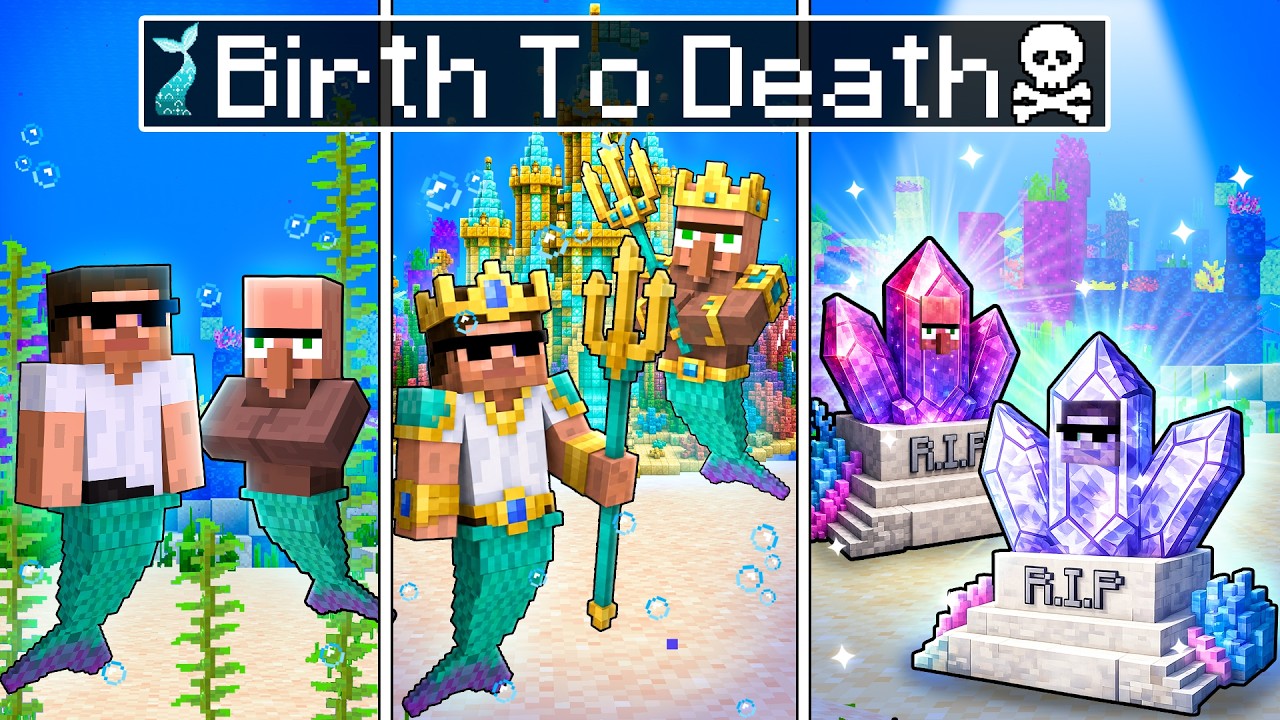 Birth to Death of Mermaid in Minecraft..