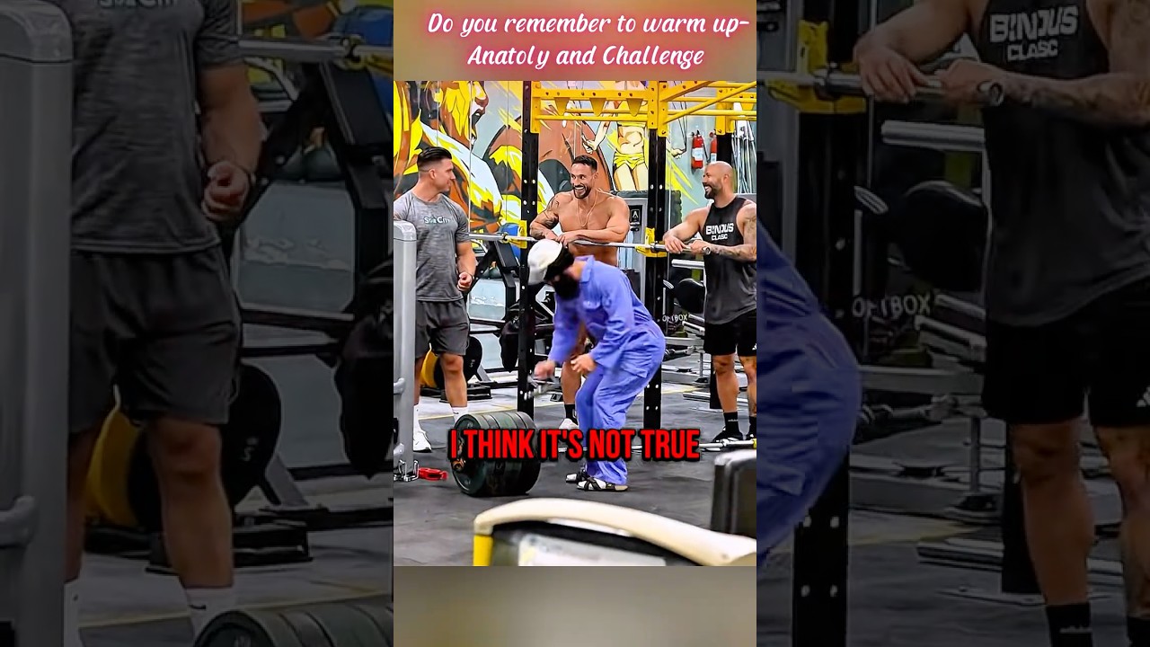 Do you remember to warm up-Anatoly and Challenge ......#trending #funny #gym #comedy #trend