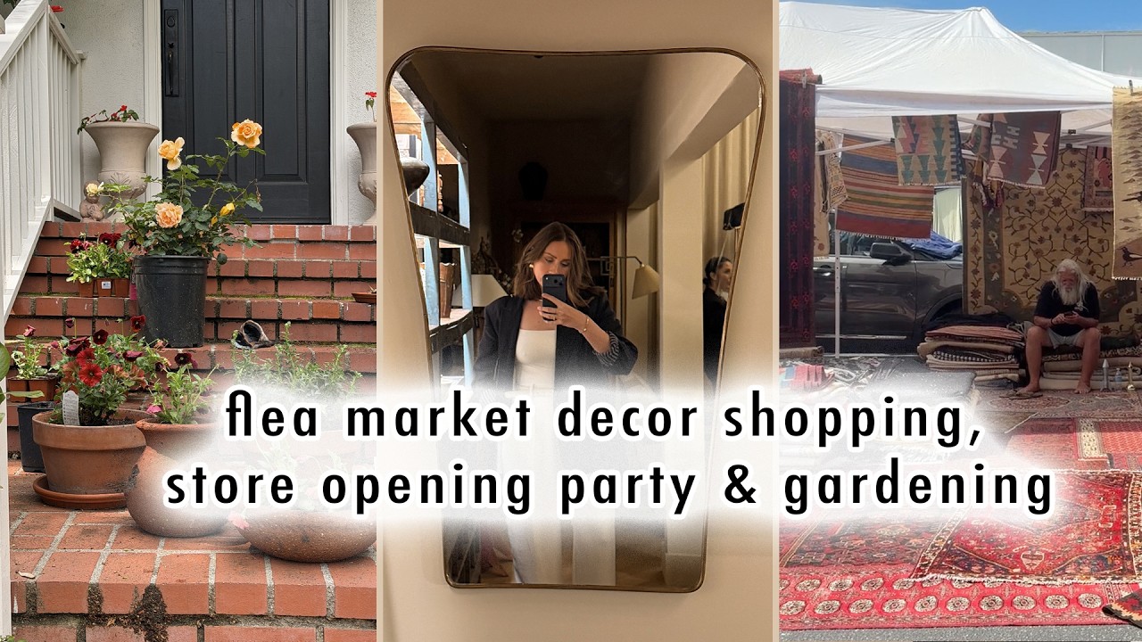 WEEKEND VLOG: flea market decor shopping, store opening party & gardening | MaCenna Lee
