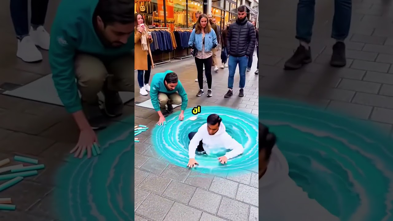 الراجل ده رسم حفرة مرعبة في الأرض.. وشوف اللي حصل للشاب ده! 😱🕳️