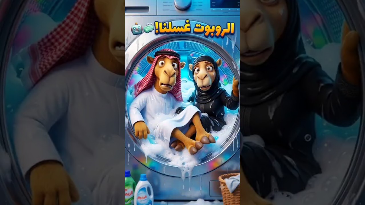 أبو حاشي جاب خادمة روبوت وشوفوا وش سوى فيهم! 🤖🧺 #أنيميشن #أبو_حاشي  #أم_حاشي #Shorts #ترند_السعودية