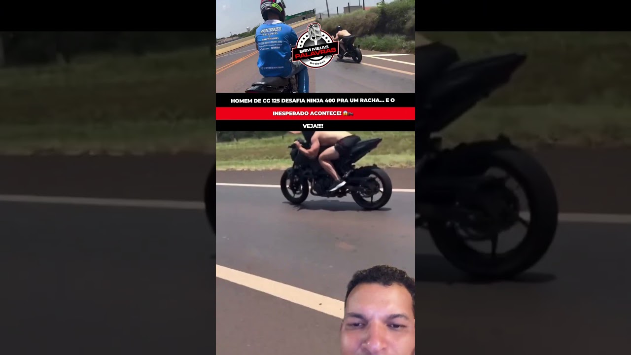 HOMEM DE CG 125 DESAFIA NINJA 400 PRA UM RACHA E O INESPERADO ACONTECE! 😱🏍️