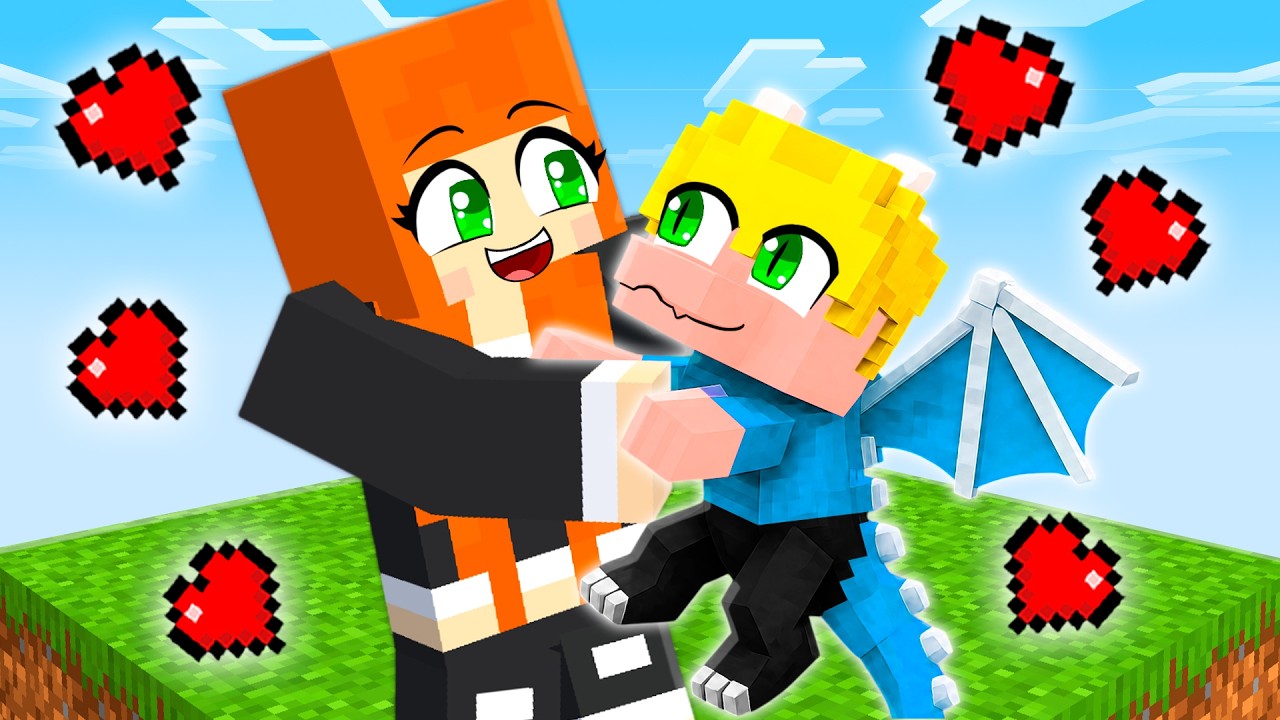 Eu fingi ser um DRAGÃO BEBÊ em UM CHUNK no Minecraft!