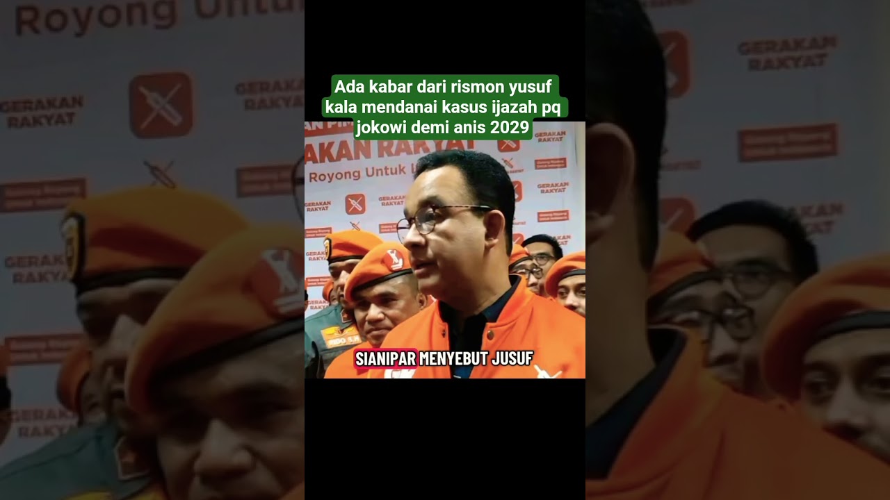 Ada kabar dari rismon yusuf kala mendanai kasus ijazah pq jokowi demi anis 2029 #anis