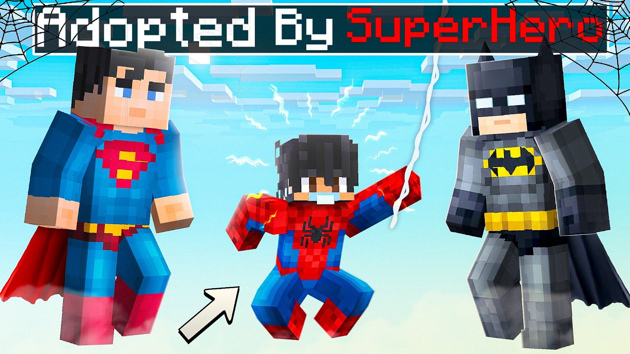 Adopted By SUPERHEROES in Minecraft!