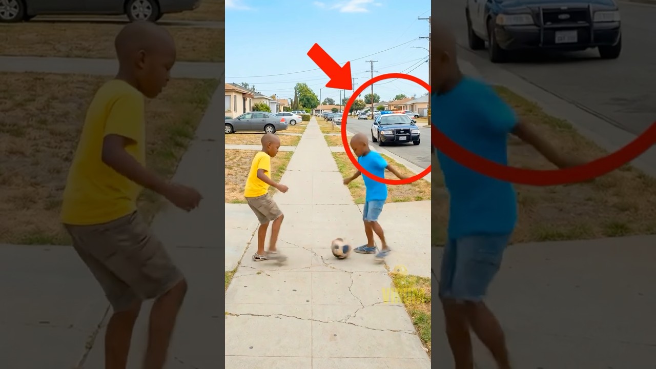 Officers Replace A Broken Football For Two Boys #shorts #kindness