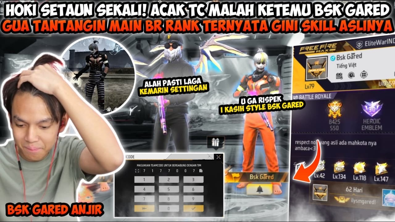 HOKI SETAUN SEKALI KEPAKE! ACAK TC KETEMU BSK GARED😱 GUA TANTANG MAIN BR RANK TERNYATA GINI SKILLNYA