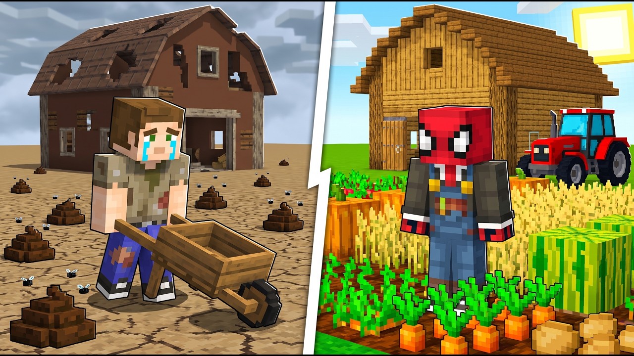 ZENGİN VS FAKİR: Çiftçilik Kapışması (Minecraft)