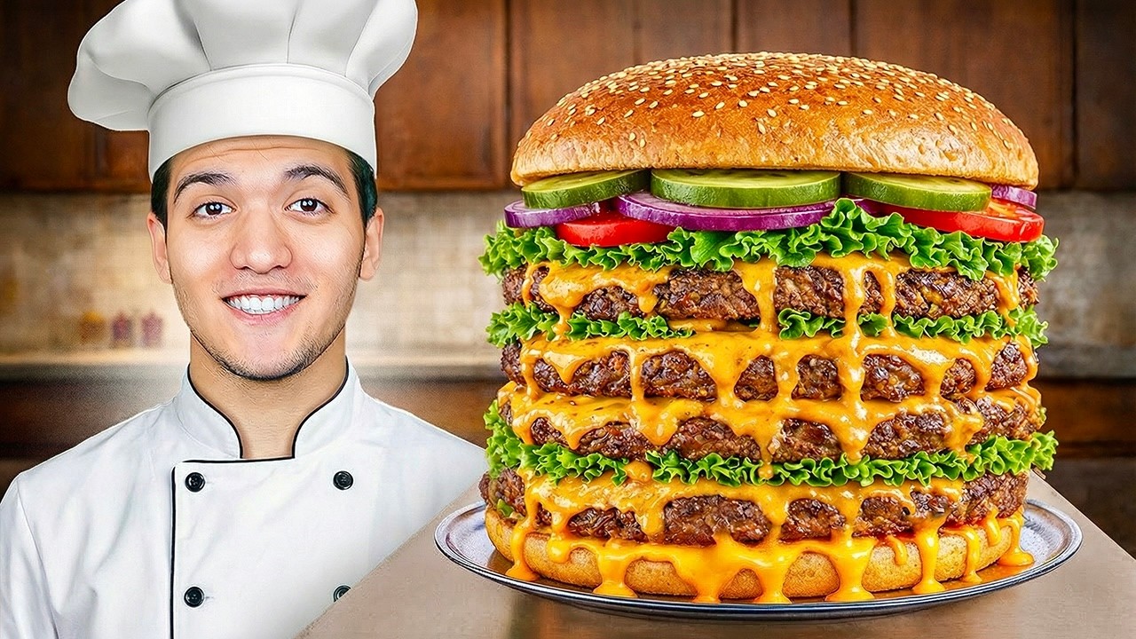 صنعنا اكبر برجر في العالم ! 🍔 ( نهاية صادمة ) 😱🔥