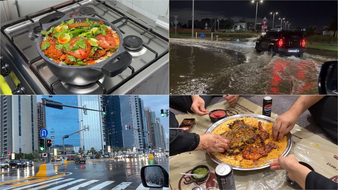 UAE mey itni barishein horhi he Pani ki waja se Roads pe gaariyan kharab😢😱 | Tikka Biryani 