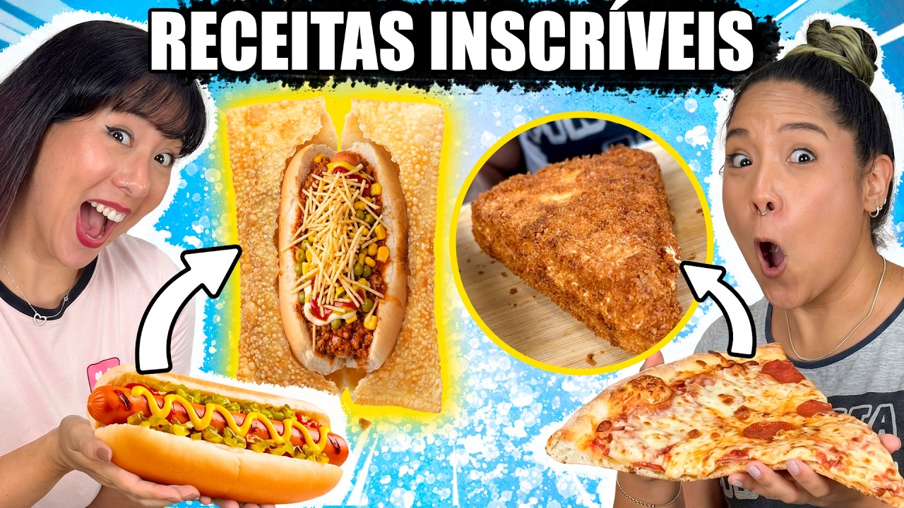 FRITAMOS UM PASTEL COM UM HOTDOG INTEIRO DENTRO! | Blog das irmãs