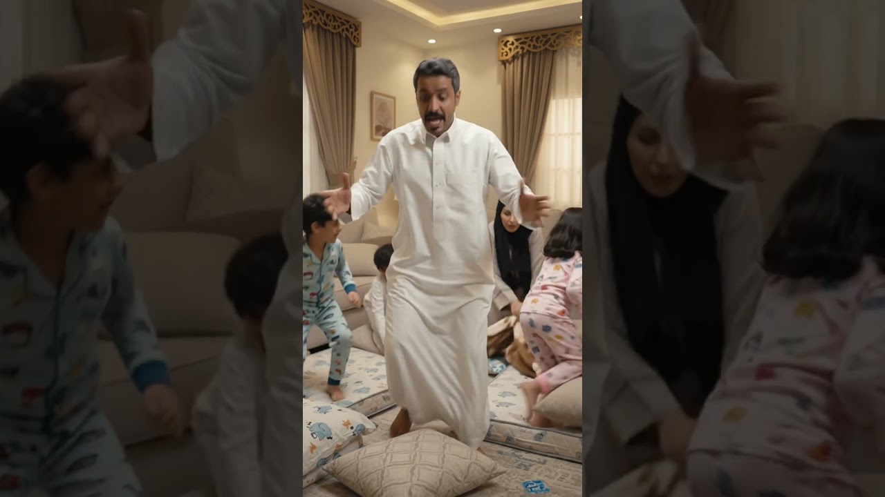 لما يجيك ضيوف فجأة وأنتم نايمين بالصالة! 😂🇸🇦 #shorts