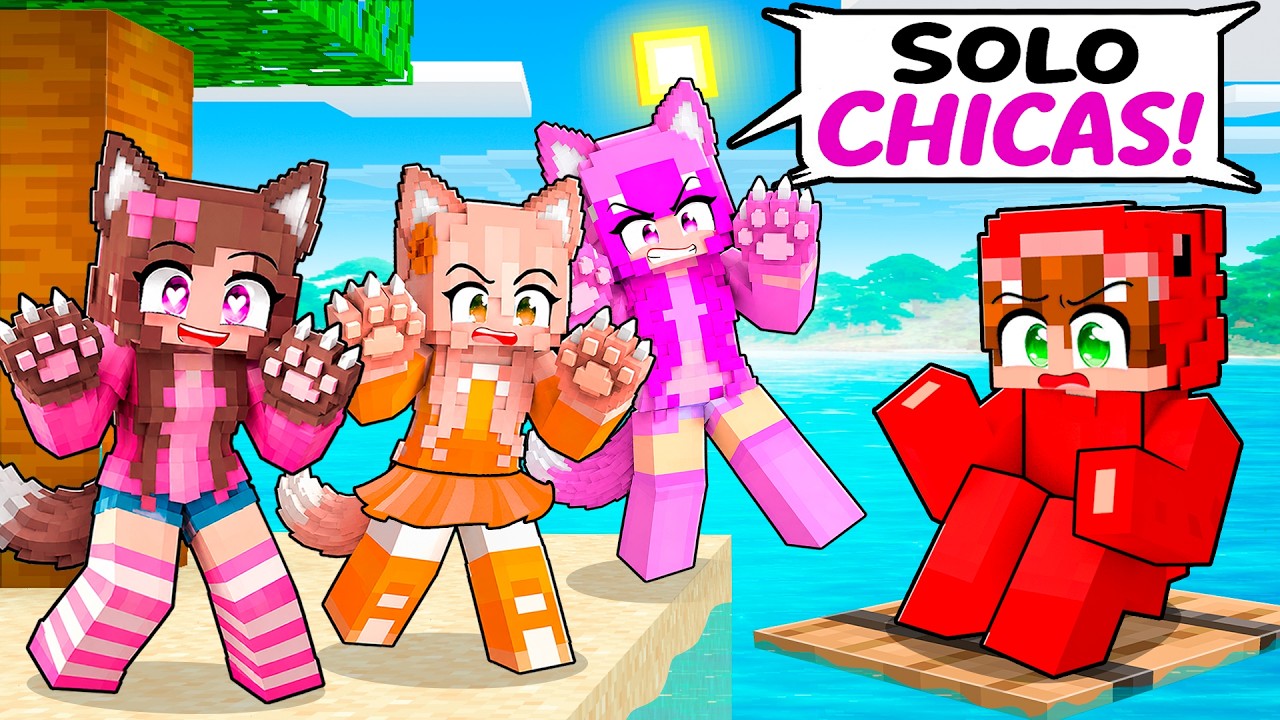 Atrapado en una ISLA de CHICAS LOBO en Minecraft!