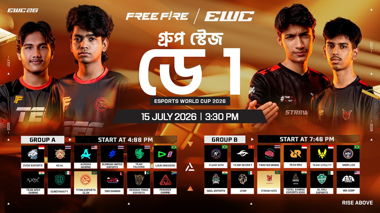 Group Stage Day 1 | Free Fire at Esports World Cup
