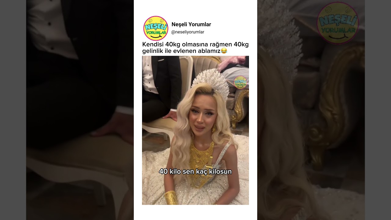 Kendisi 40kg olmasına rağmen 40kg gelinlik ile evlenen ablamız😂