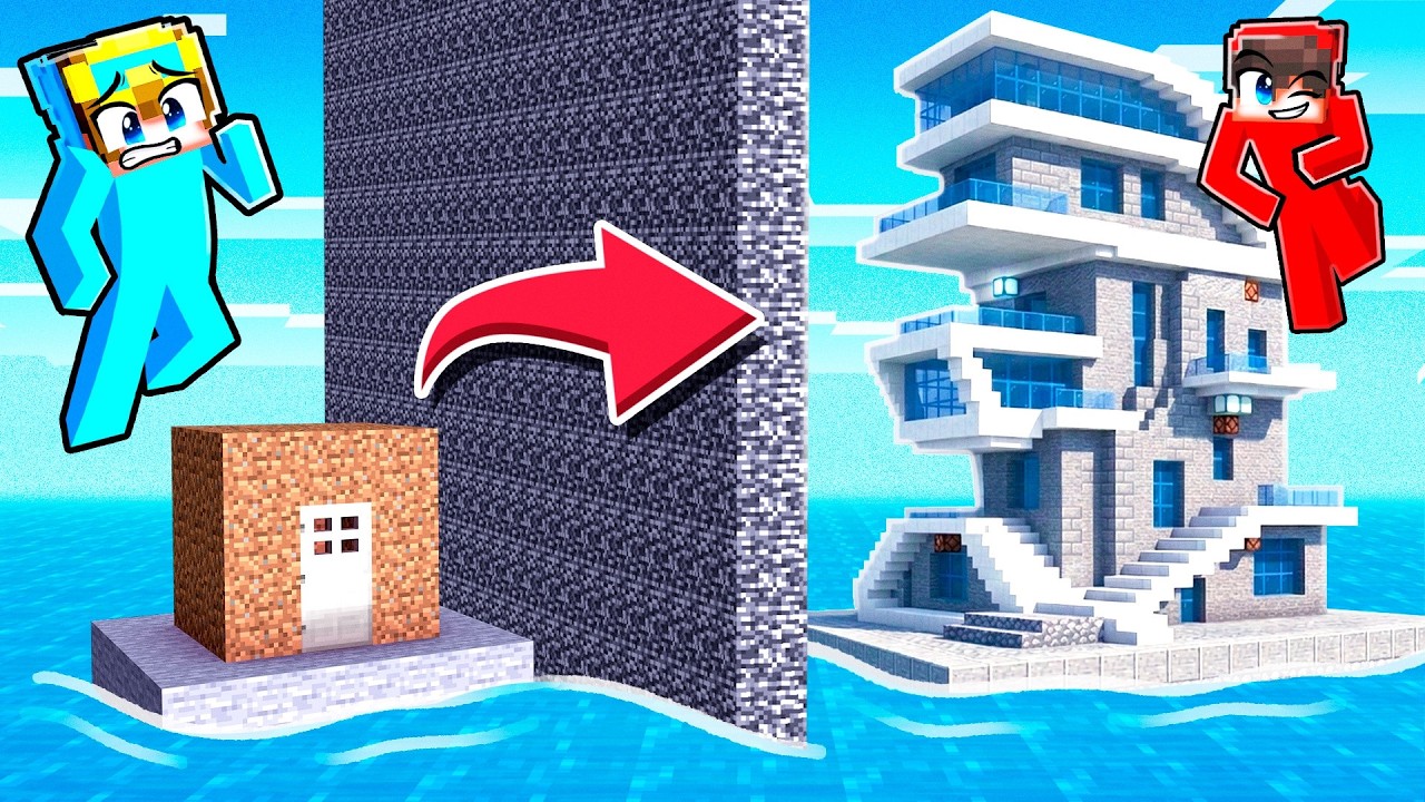 10 Seconds vs 1 Hour WATER HOUSE Build Challenge!