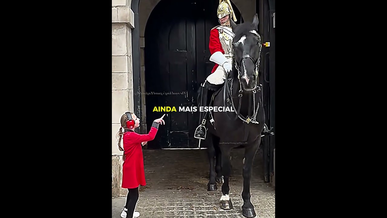 O sonho dela era tocar no cavalo da guarda real 🥹❤️