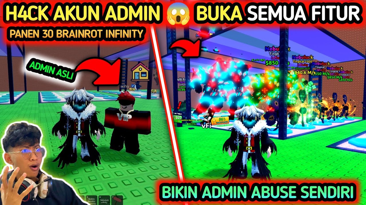GILAKK COY‼️ AKU JADI ADMIN & HACK BUAT DAPAT 50 INFINITY BARU DI GAME TSUNAMI BRAINROT ‼️