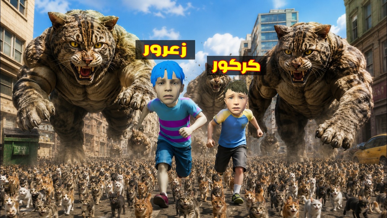 فلم قراند : طم طم القط العملاق يطارد زعرور الصغير السريع ( كركور خائف ) 🔥😂
