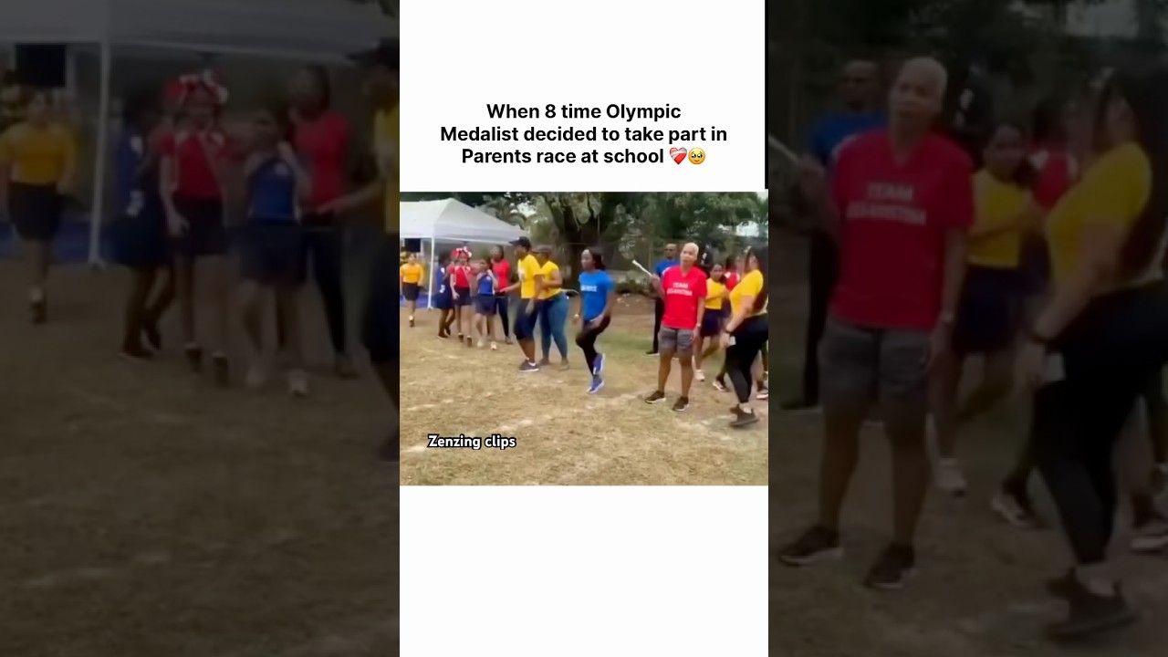 When 8 time Olympic medalist decided to take a part of parents race ❤️‍🩹🥹