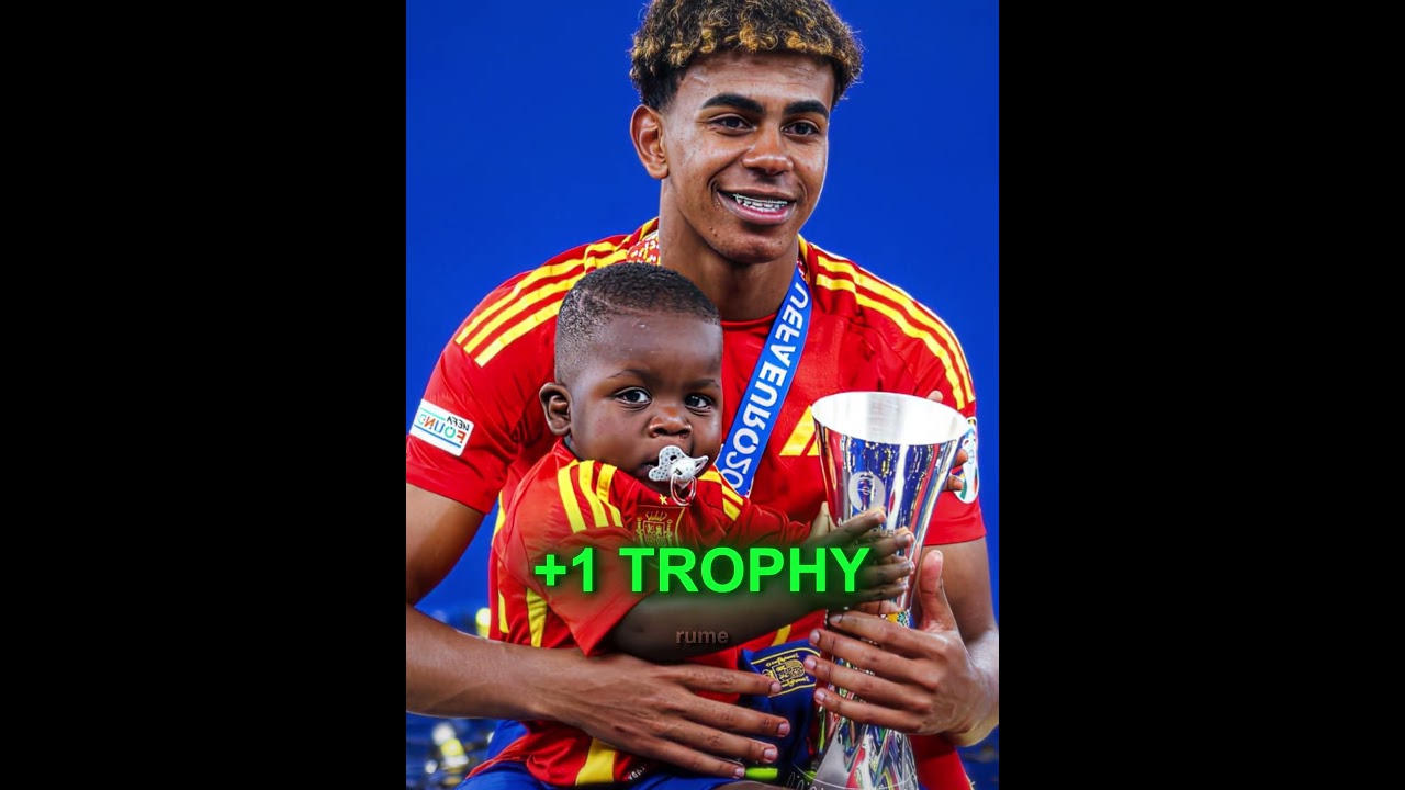 Baby Yamal & Thiago Messi & Ronaldo Jr Biggest Trophies...❤️‍🩹