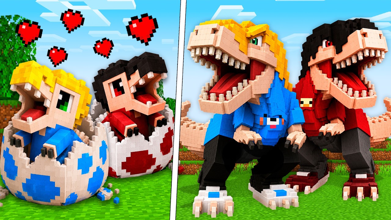 Fui ADOTADO pela FAMILIA de DINOSSAUROS no Minecraft