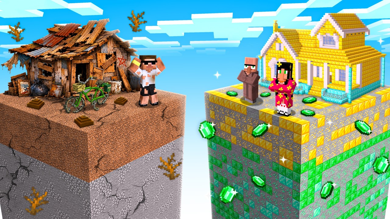 Poor Chunk vs Rich Chunk Battle in Minecraft..