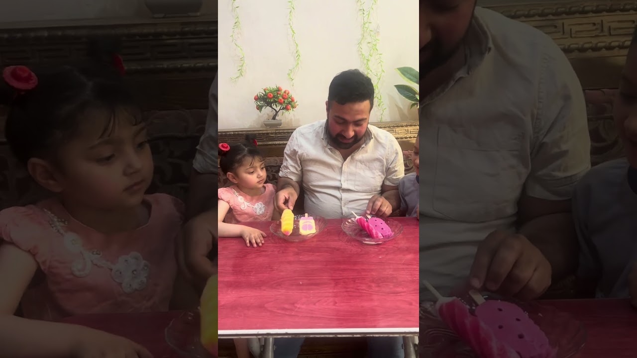 كل واحد بدو يأخذ بوظة التاني بس بابا وجد الحل