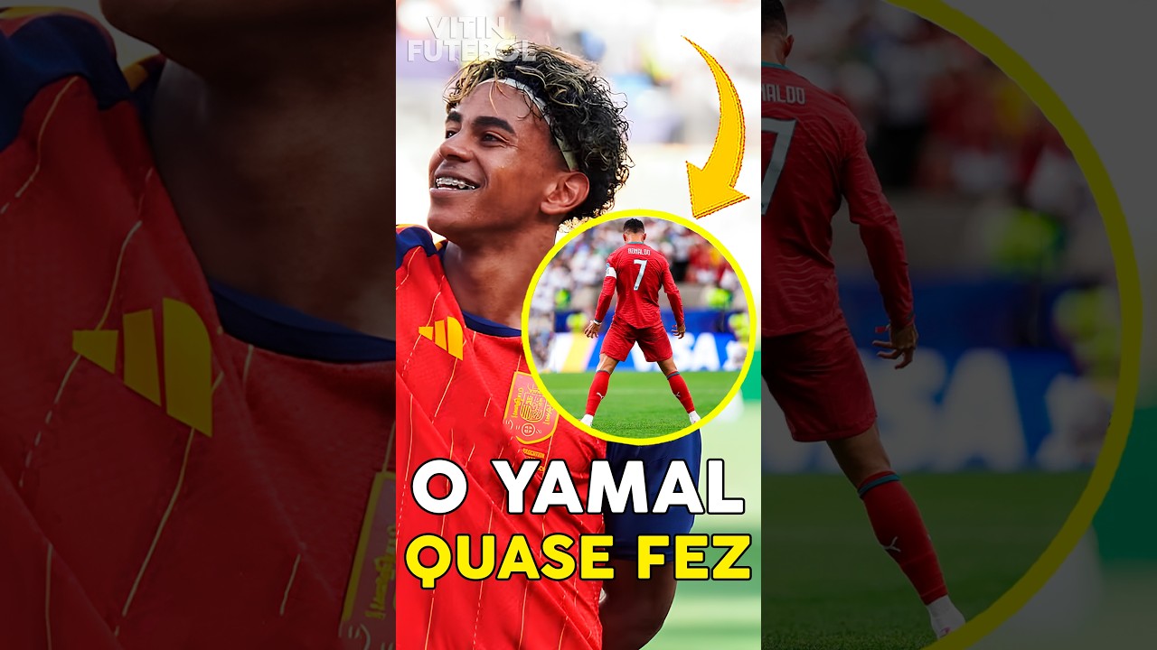 O YAMAL QUASE FEZ A COMEMORAÇÃO DO CR7