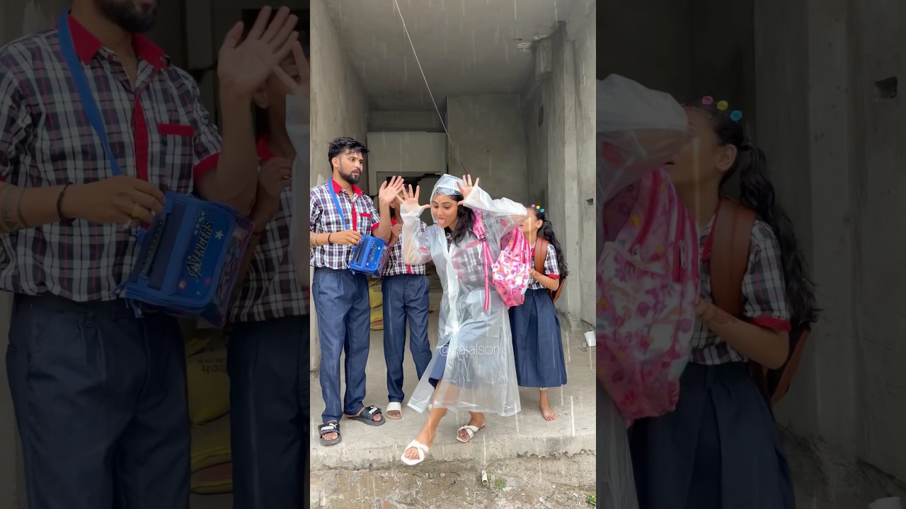 रैनकोट पहन कर मेरी पोपट हो गई⛈️😂#youtubeshorts #shorts #funny #viralshorts @K@Kajalsoni_vlogs