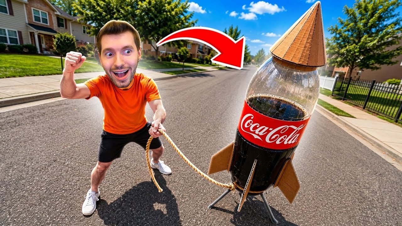 FIZ um FOGUETE DE GARRAFA PET DE COCA! (Foi até o espaço) 