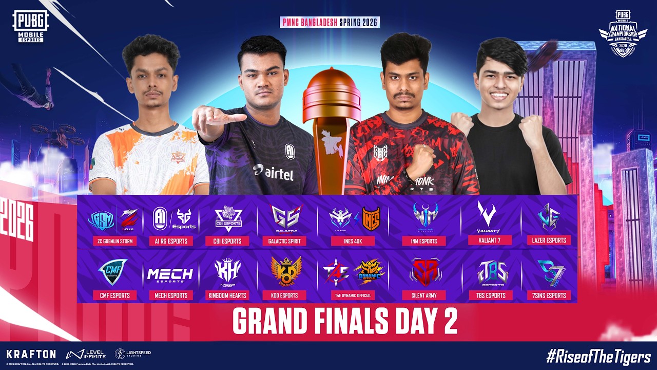 2026 PMNC BANGLADESH SPRING | গ্র‍্যান্ড ফাইনাল | ২য় দিন | পাবজি মোবাইল বাংলাদেশ