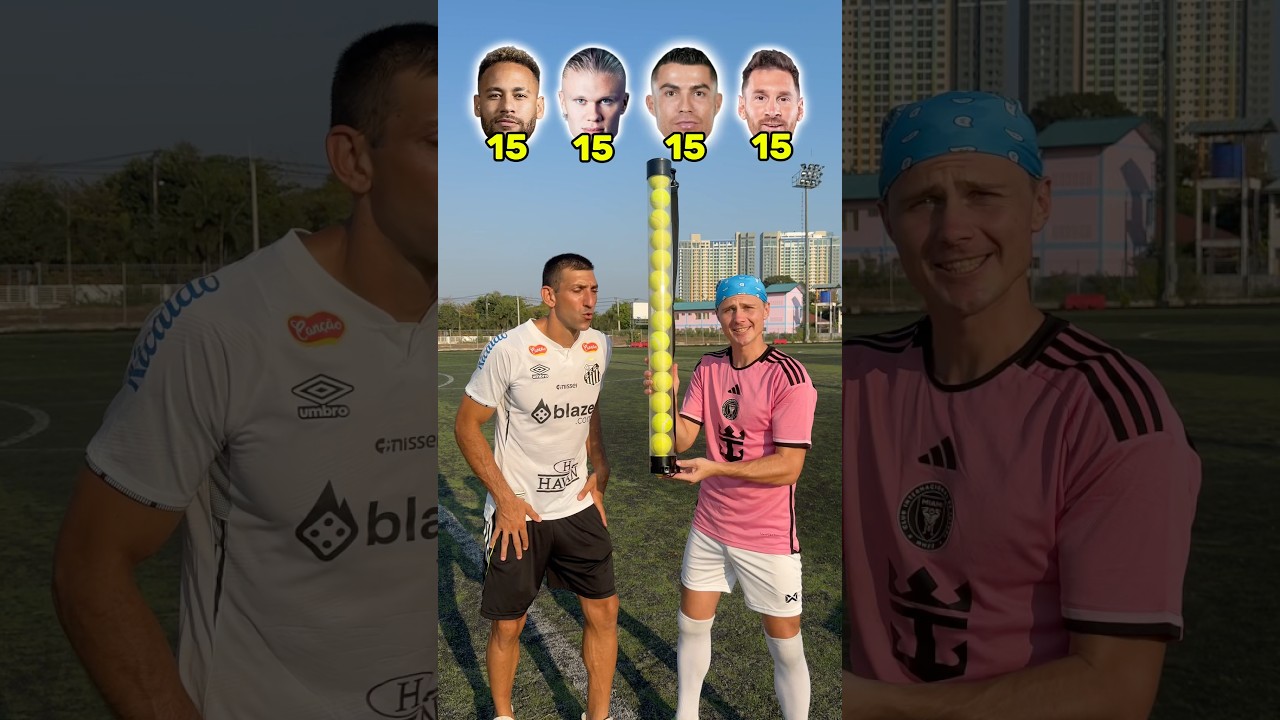 🎾💨 AGILITY CHALLENGE | WHICH FOOTBALL PLAYER CAN HOLD MORE BALLS!?