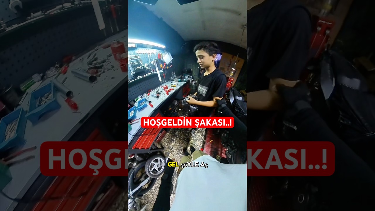 Yeni çırağa hoşgeldin şakası😂 #shorst #motorcu #motovlog #çırak #sanayi