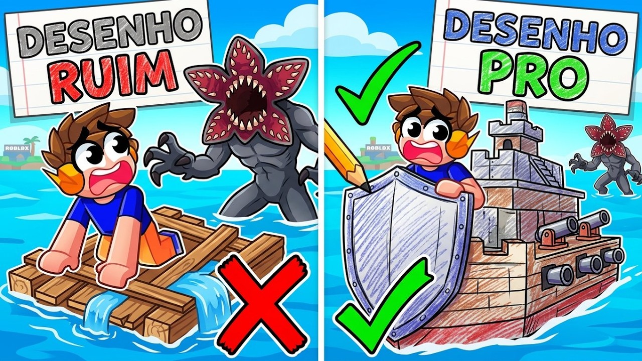 DESENHEI um BARCO para NÃO AFUNDAR no ROBLOX!