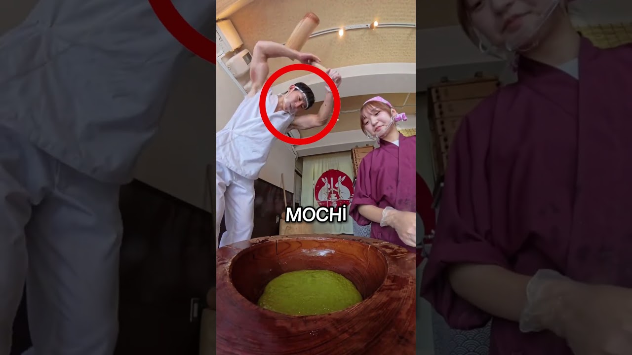 🍡⚡ Japonya’da Viral Olan İnanılmaz Mochi Dövme Gösterisi! 🇯🇵🔥