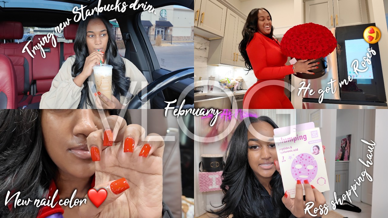 HE GOT ME ROSES + TRYING THE NEW STARBUCKS MENU + SHOPPING FOR VDAY + NEW NAIL COLOR + MORE ! - Published by Life As Nique
