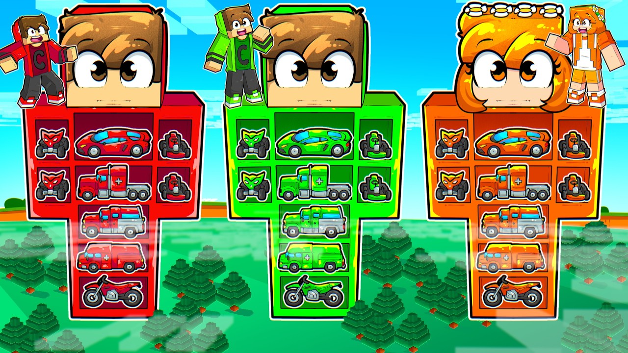 Criamos GARAGEM de CARRO nas ESTÁTUAS GIGANTES no minecraft!