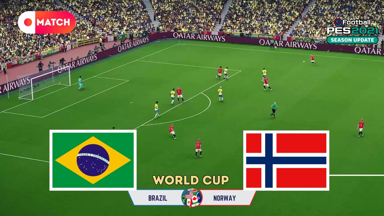 Brazil vs Norway | World Cup 2026 Simulation | eFootball PES 21 Realistic Gameplay