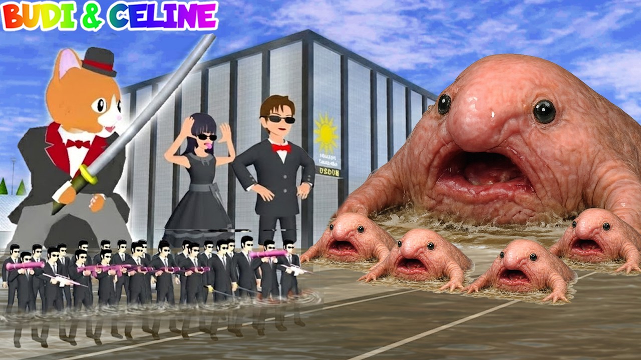 Yuta Mio Bocil Yakuza VS MONSTER IKAN TERJELEK | Yakuza Panggil Catbutler Raksasa | Sakura School