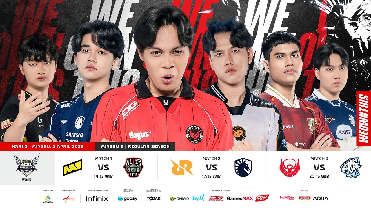 🔴 LIVE | MPL ID S17 | Regular Season Hari 3 Minggu 2 | Bahasa Indonesia