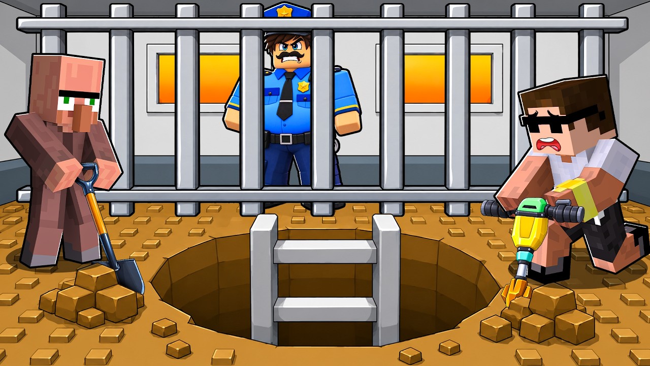 Dig Tunnel to Escape Jail with Friends..