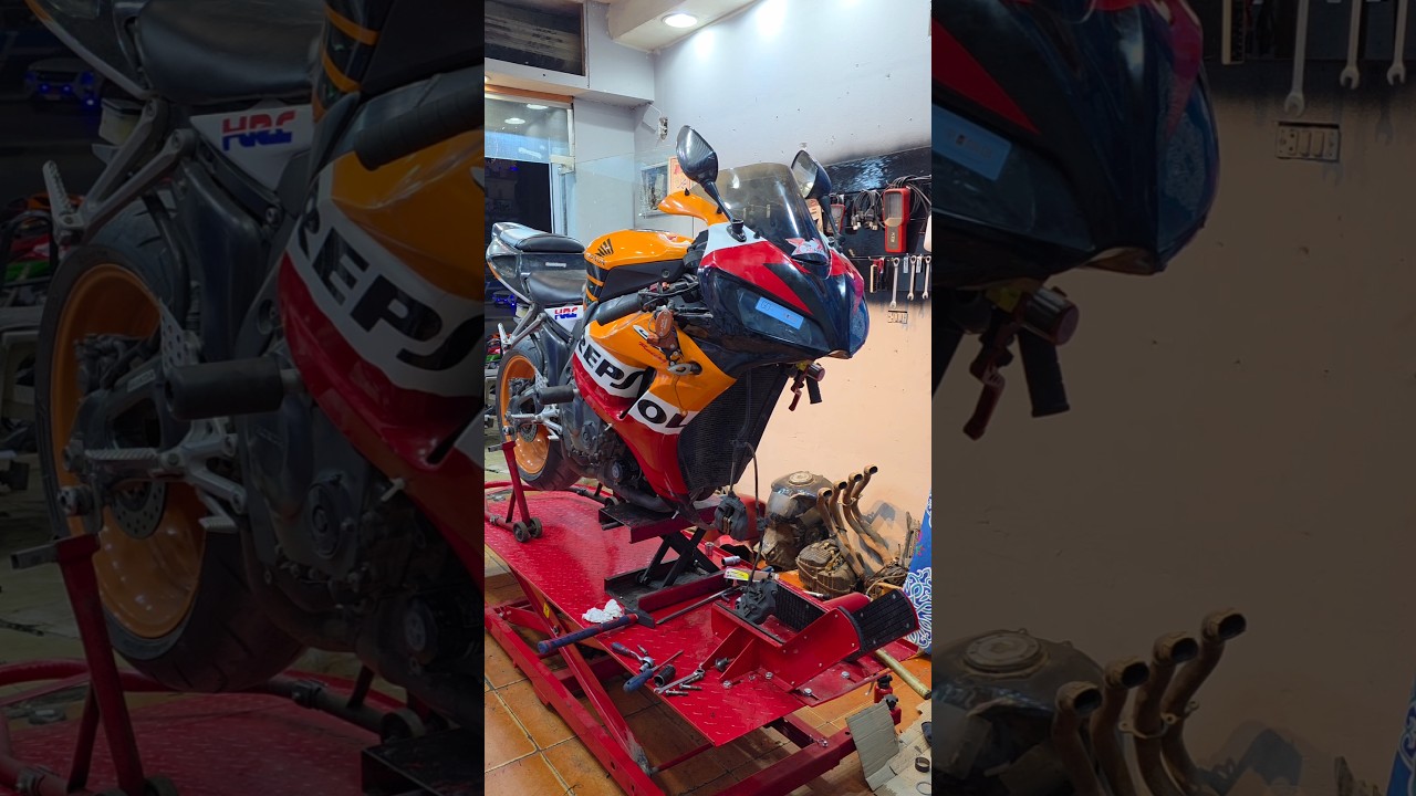 صيانة المساعدين وتغير الاويل سي والزيت وعمل صيانة كامل .فيديو ممتع و مفيد #1000rr #baik #cbr #honda