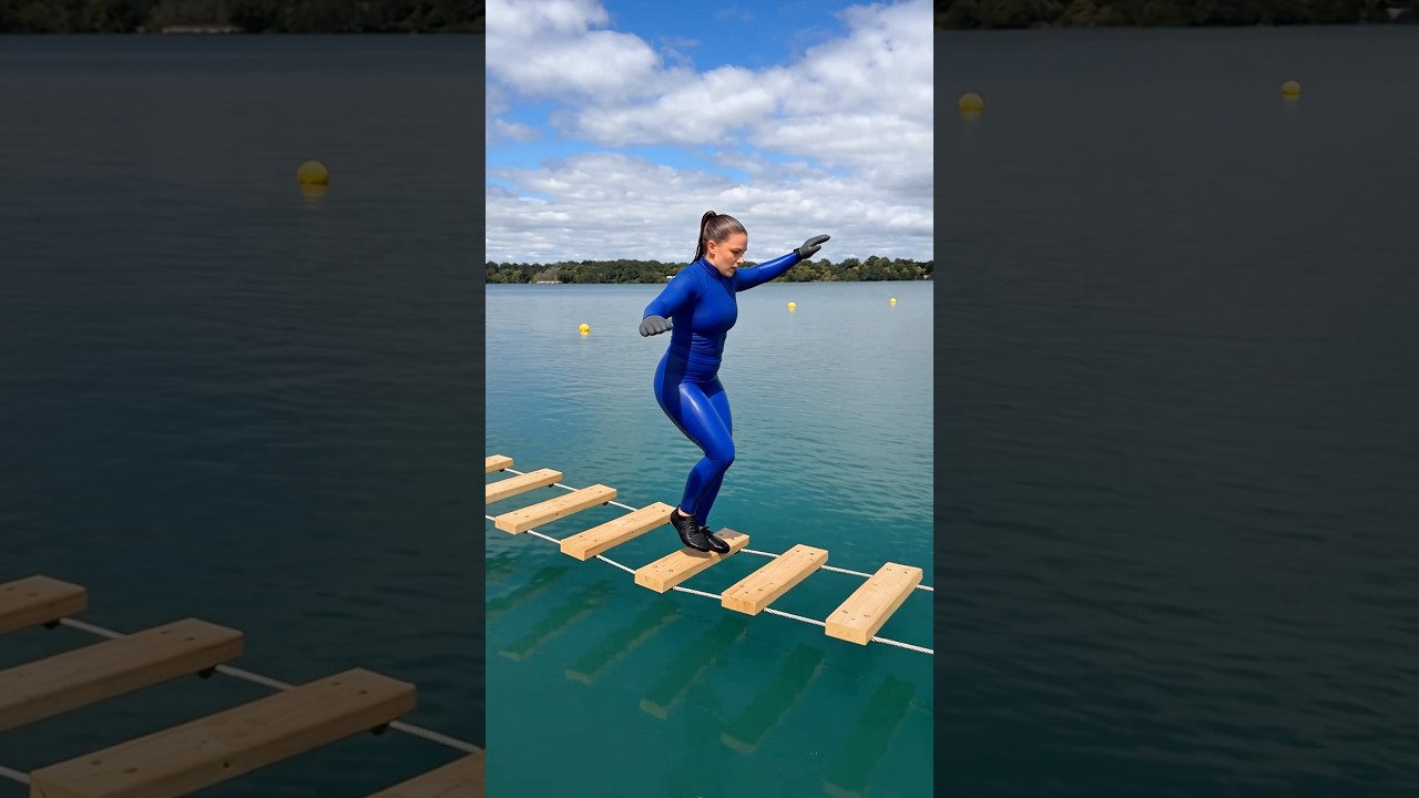 She Conquered The Impossible Water Challenge 😱 #viral  #obstaclecourse  #ExtremeChallenge #Shorts