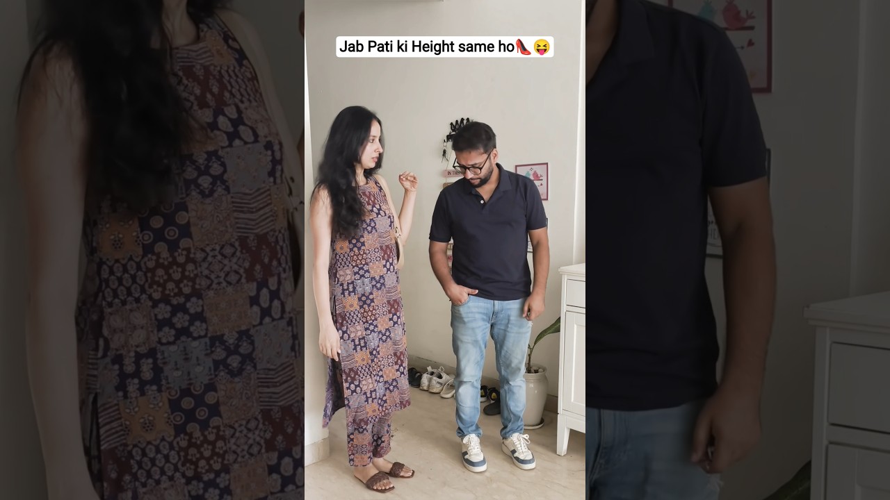 kis kis ke husband ki height same hai?😝 #niketimsy #husbandwife #funnycomedy #funnymoments