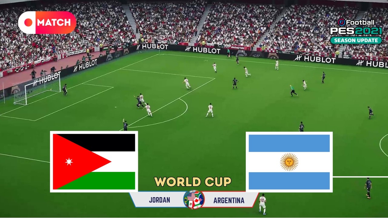 Argentina vs Jordan | World Cup 2026 Simulation | eFootball PES 21 Realistic Gameplay