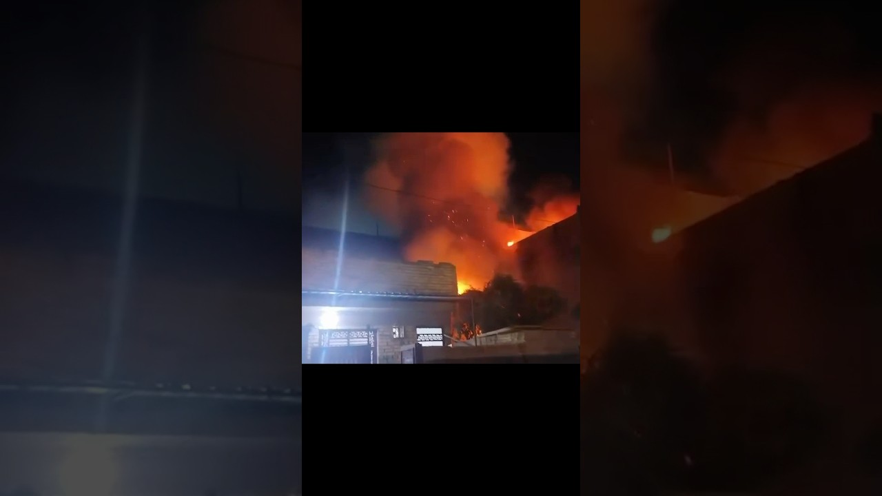 اندلاع حريق في احد البيوت لسقوط مسيره من قبل طيارات دفاع صه*يو امريكي