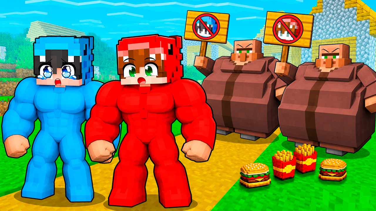 ALDEANOS GORDOS nos EXPULSAN de la ALDEA en Minecraft!