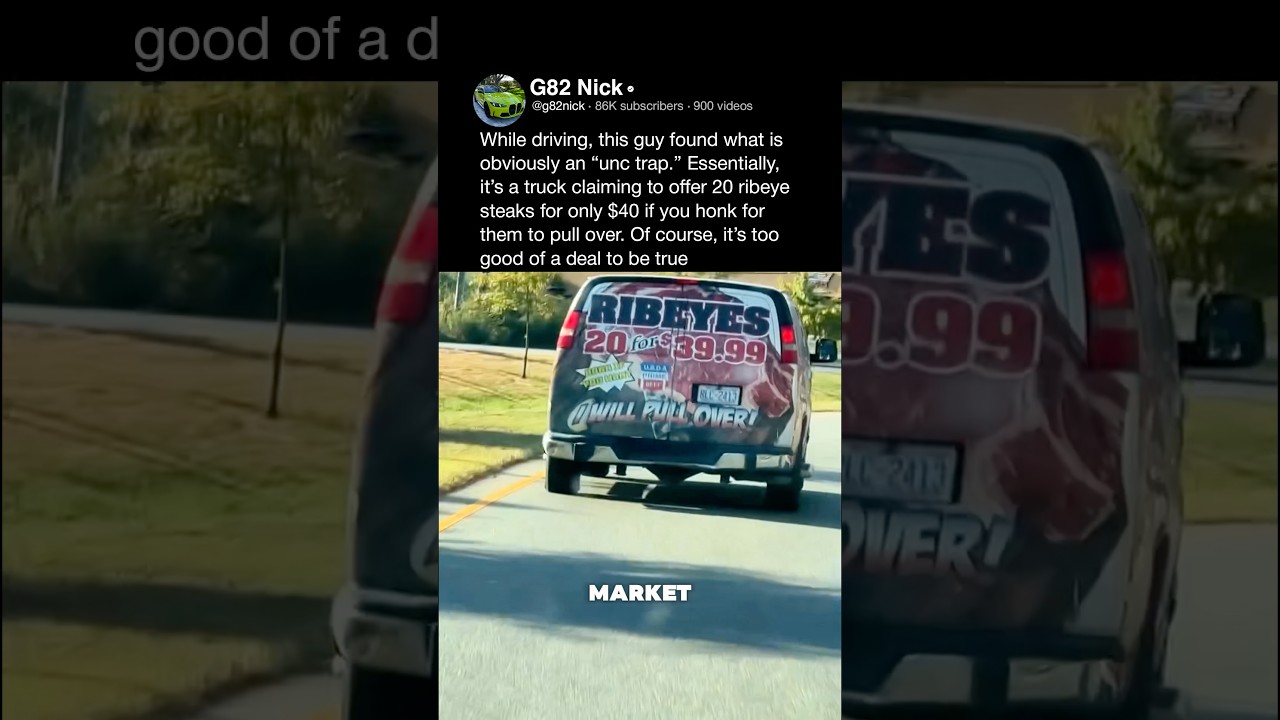 While driving, this guy found what is obviously an "unc trap." Essentially, it's a truck claiming